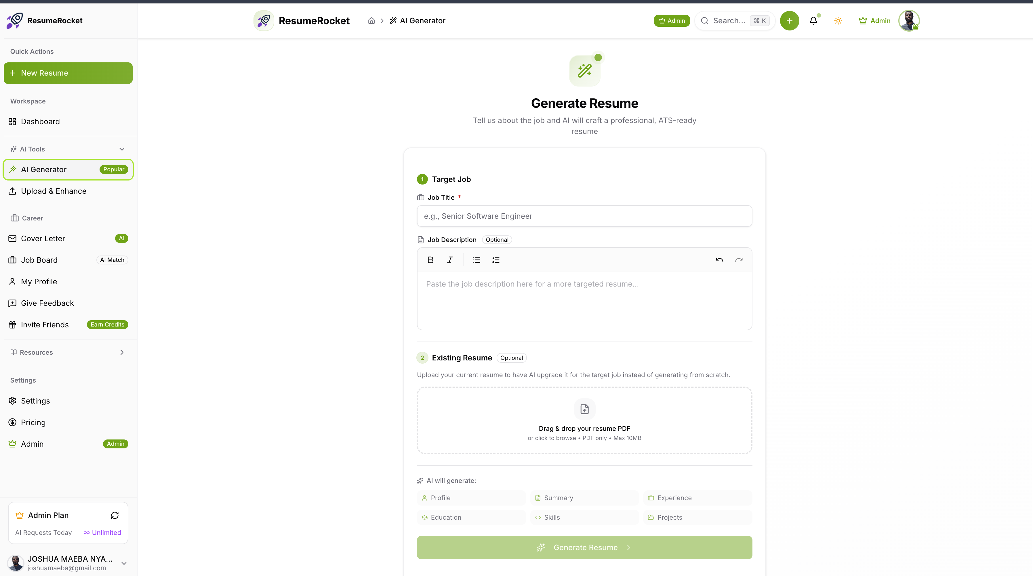 ResumeRocket - Screenshot 5 showing product features and functionality