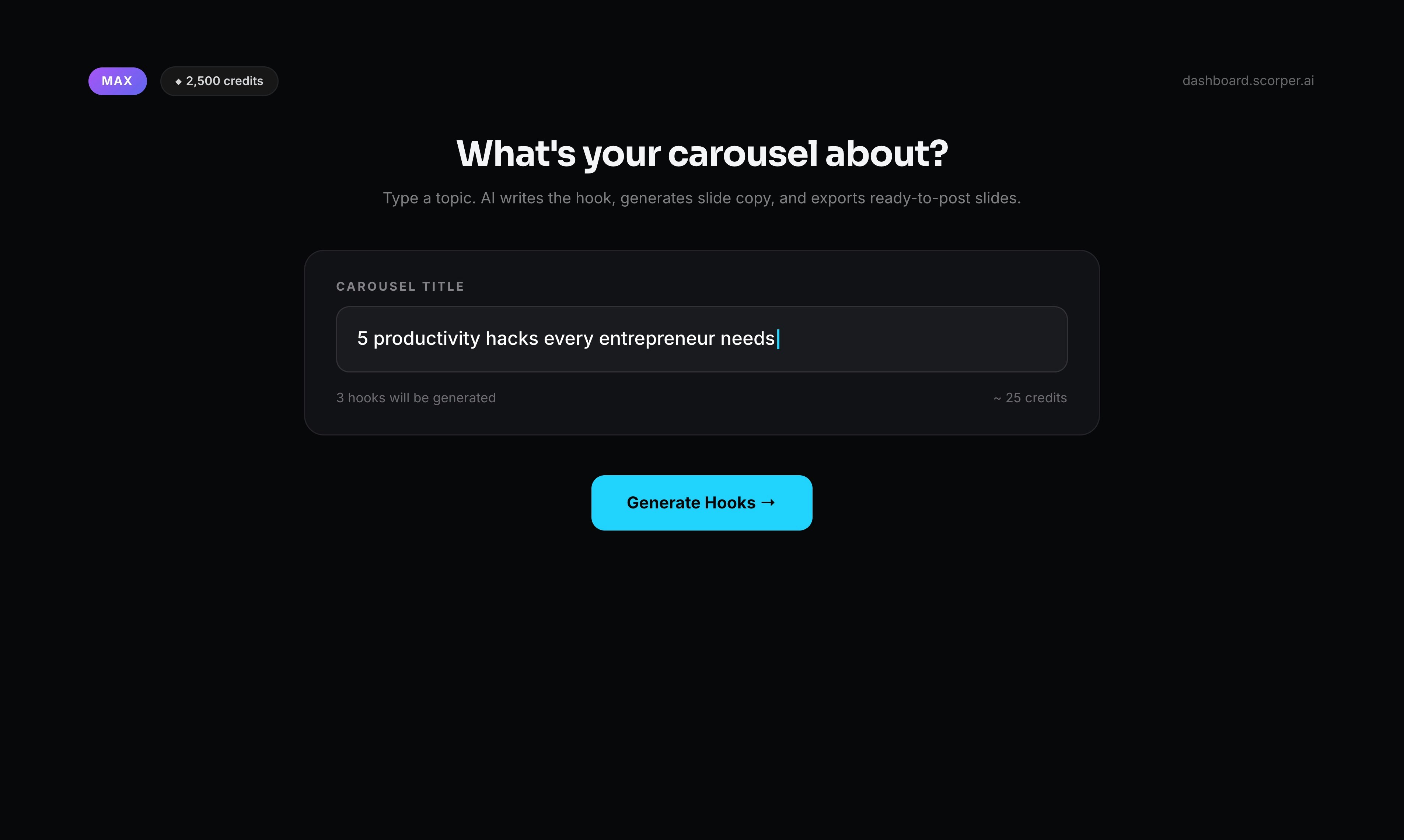 Scorper: AI Carousel Generator gallery image