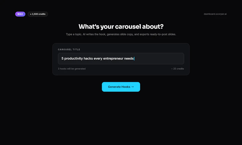 Scorper: AI Carousel Generator screenshot 3