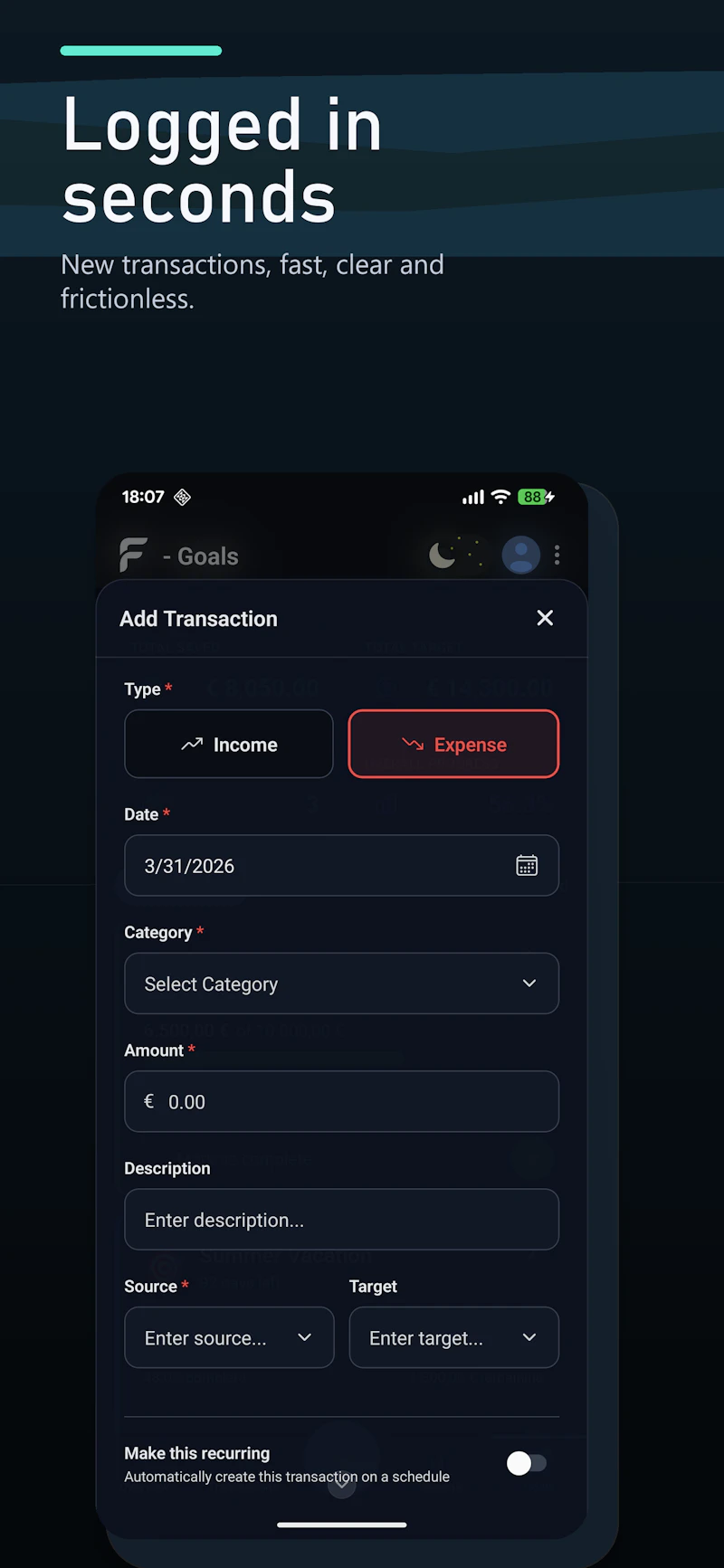 FinX – Privacy-First Finance Tracker screenshot 2