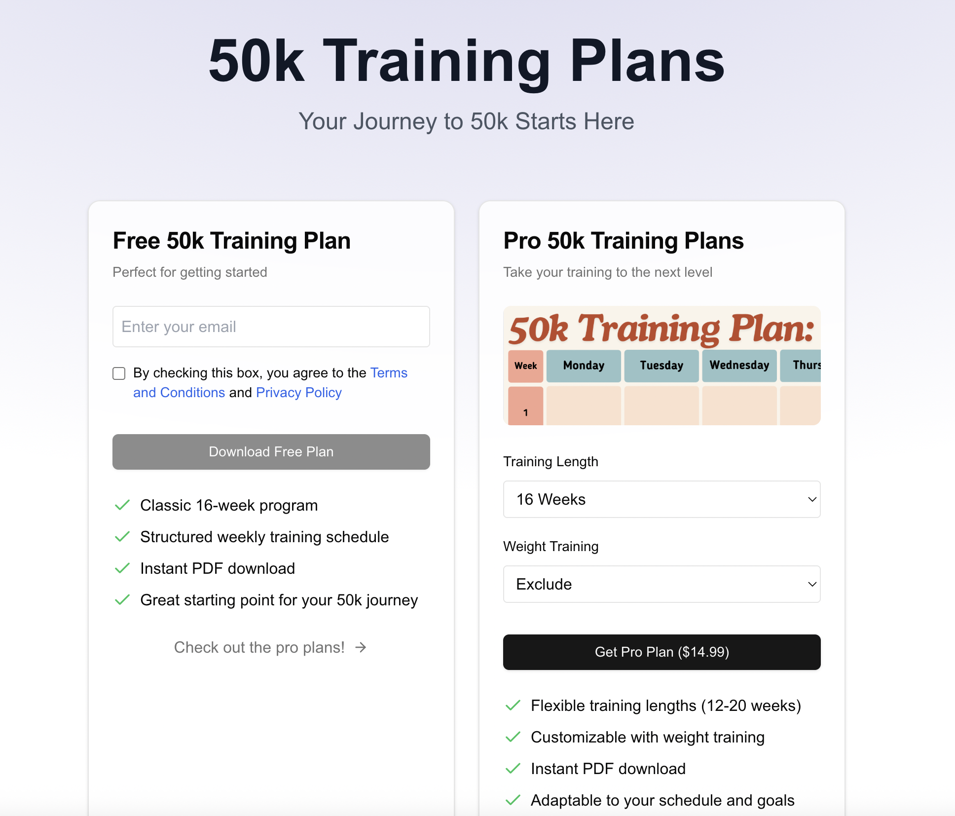 50ktrainingplan gallery image