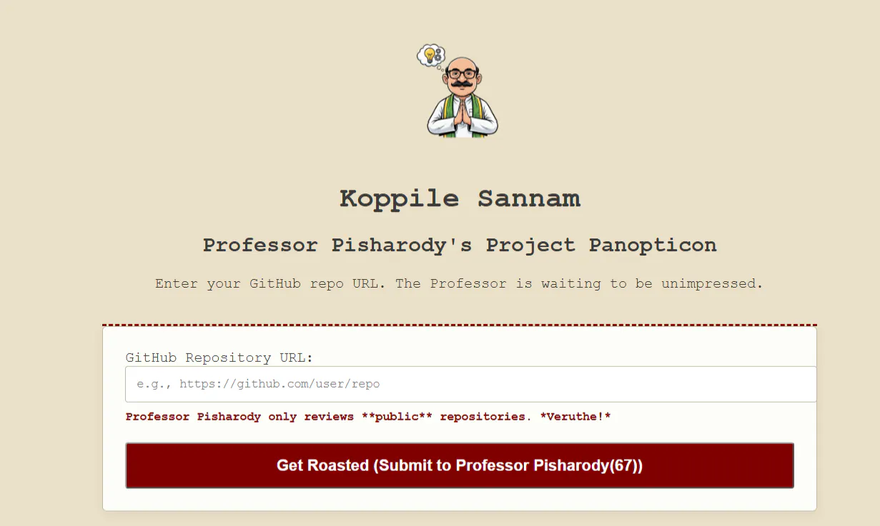 Koppile Sannam — AI Repo Roaster gallery image