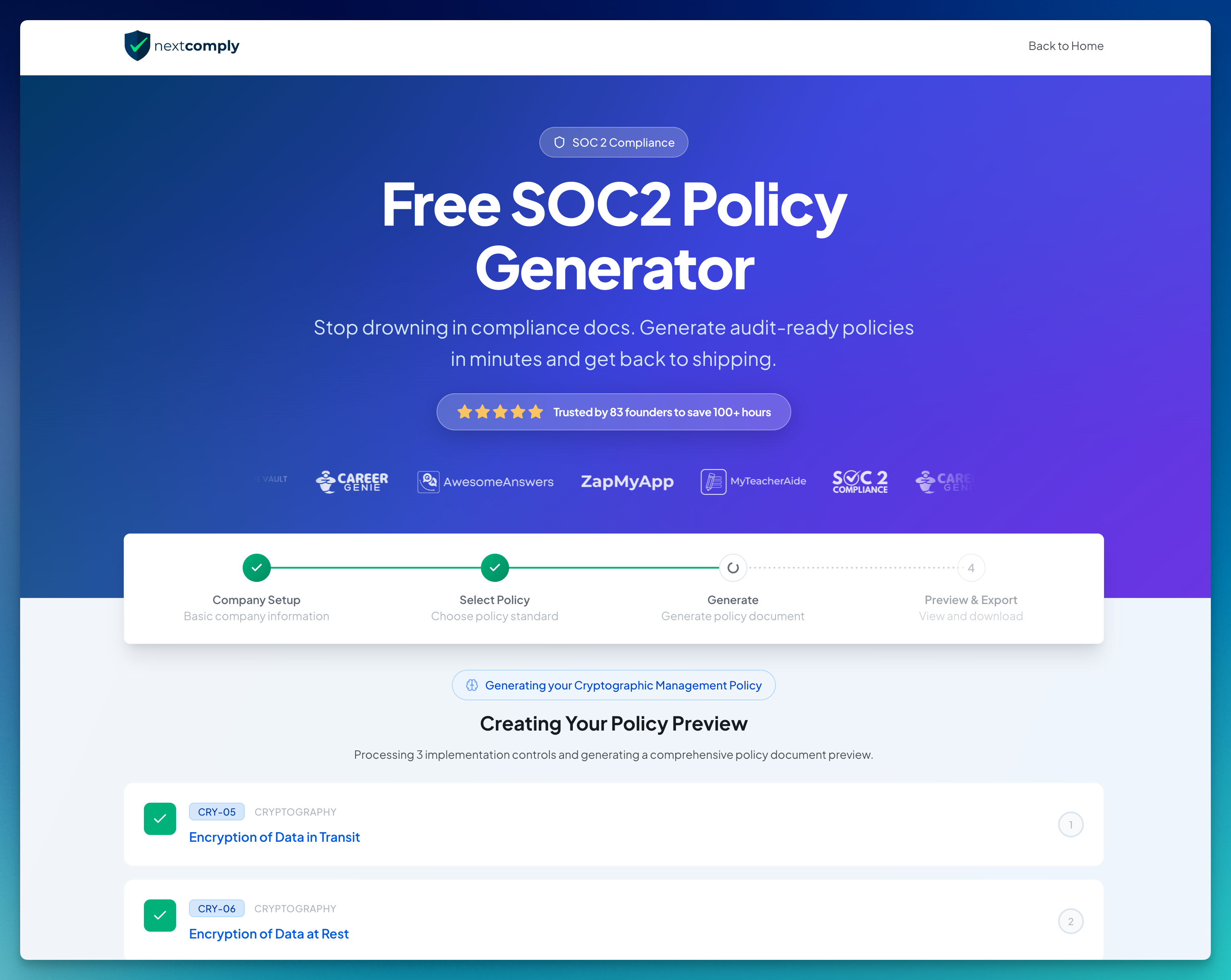 Free SOC 2 Policy Builder gallery image