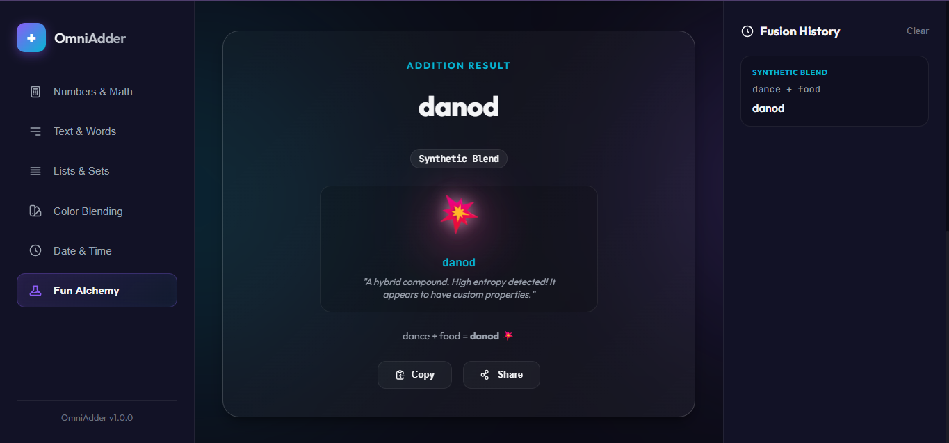 OmniAdder—The Universal  Fusion Engine gallery image