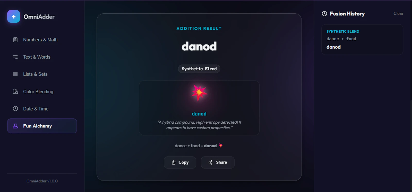 OmniAdder—The Universal  Fusion Engine screenshot 2