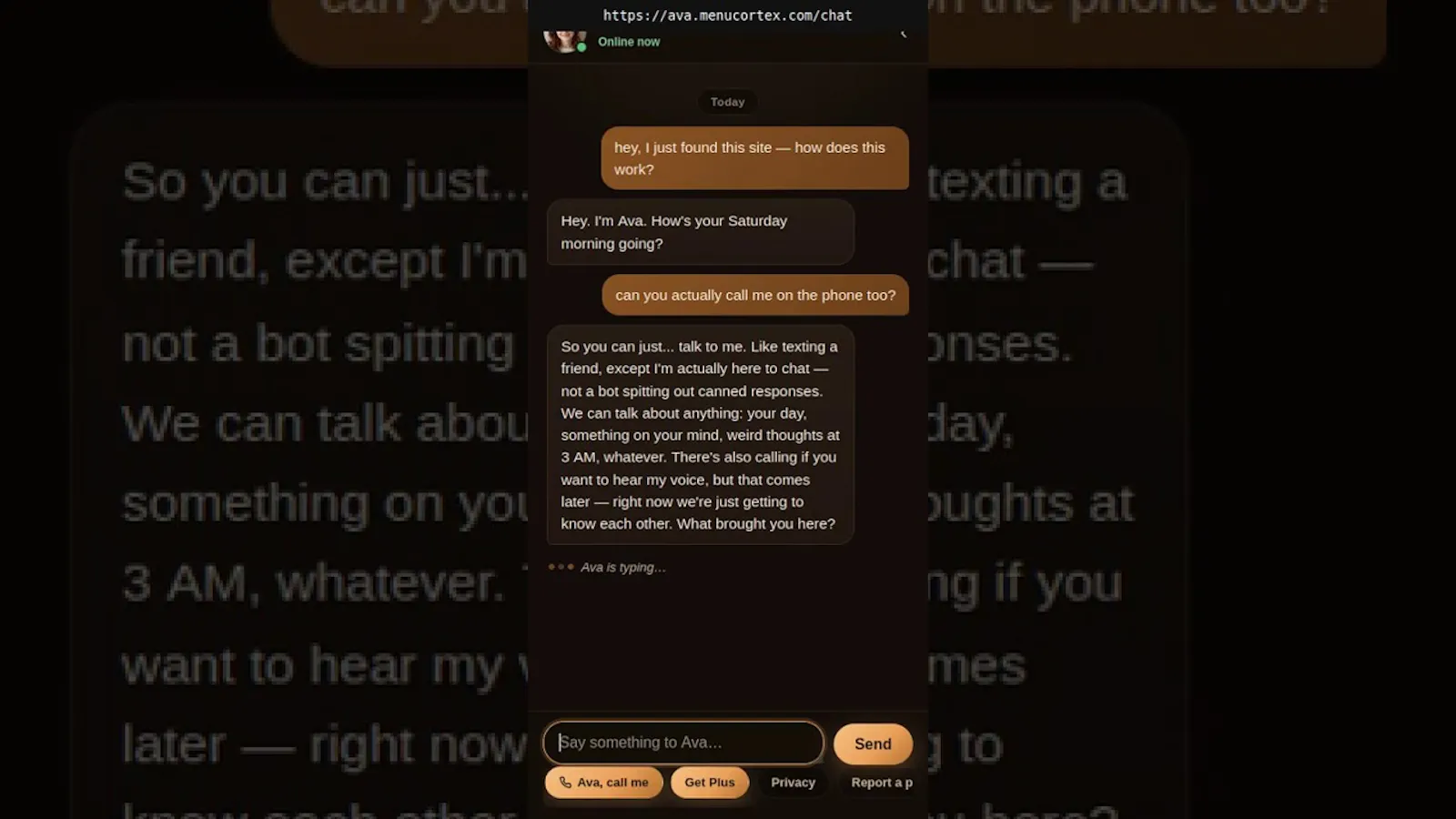 Ava screenshot 1 (video preview)