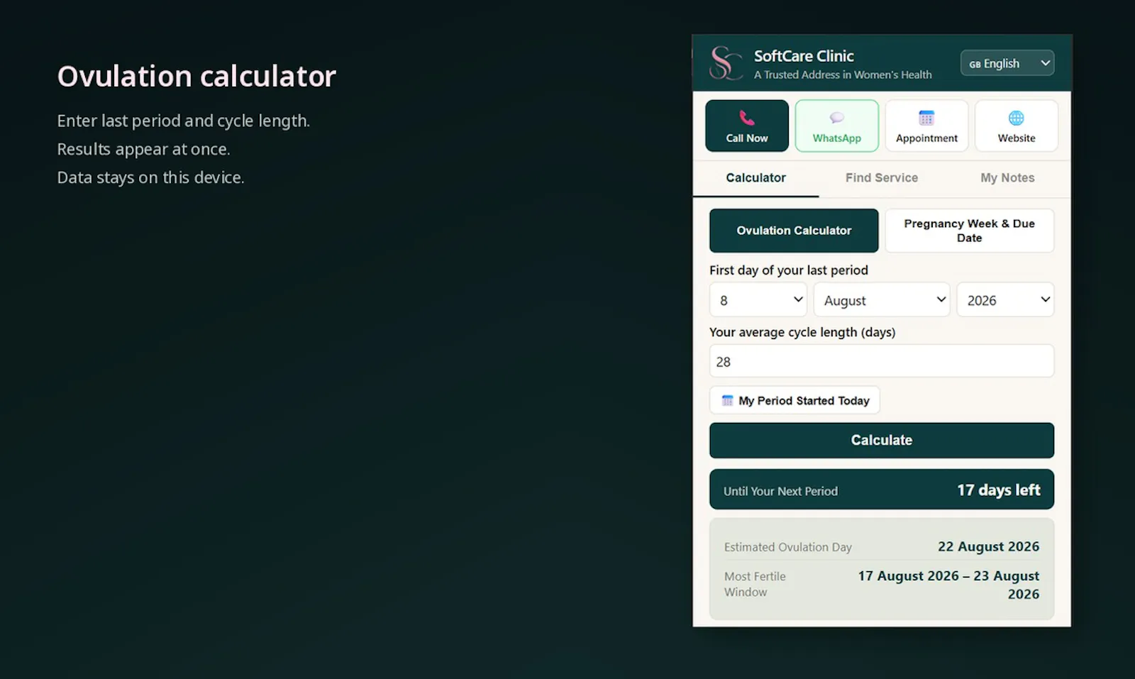 SoftCare Clinic — Hızlı Erişim screenshot 1