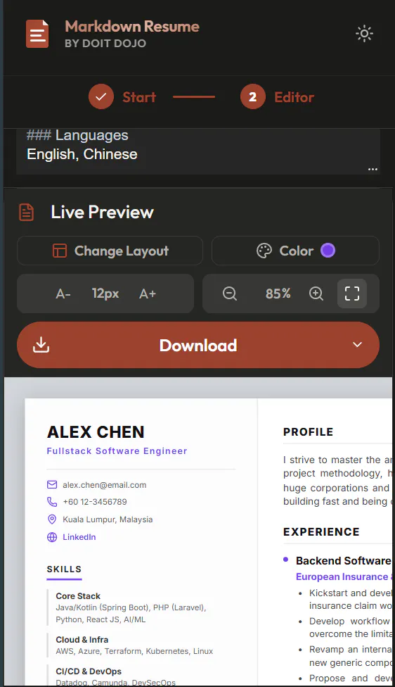Markdown Resume Builder gallery image