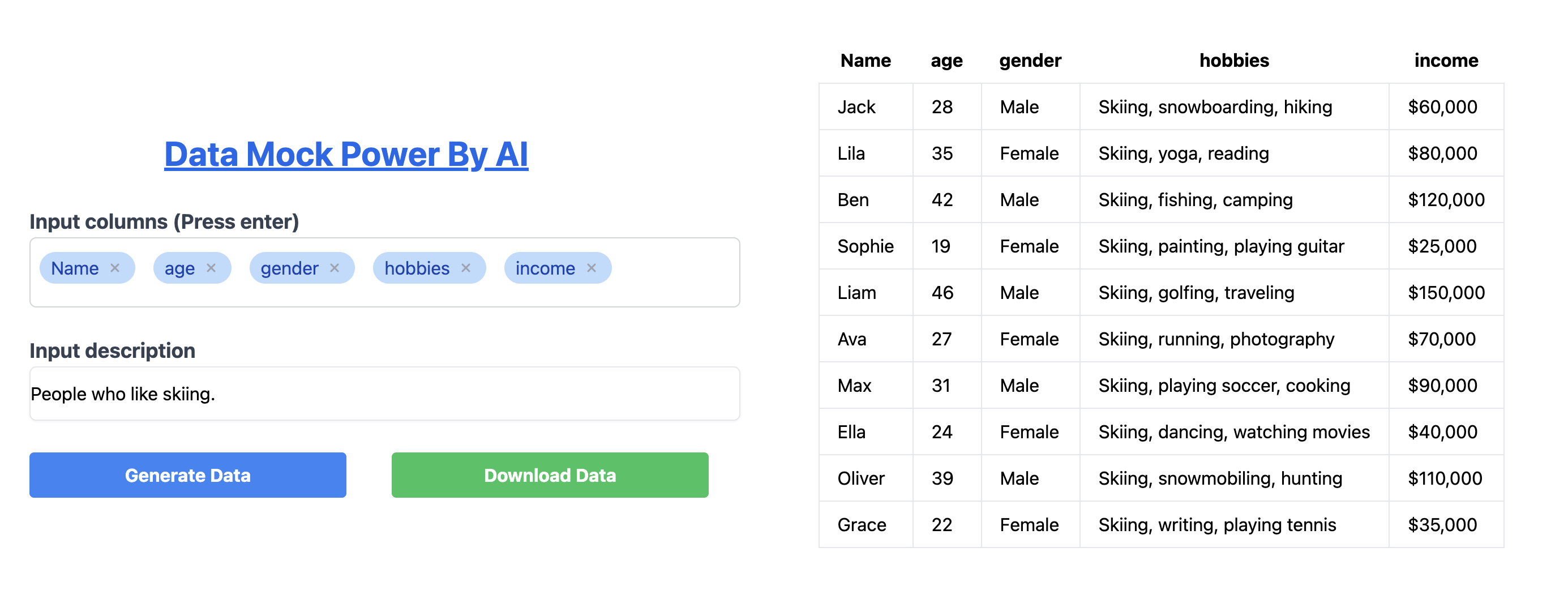 Data Mock