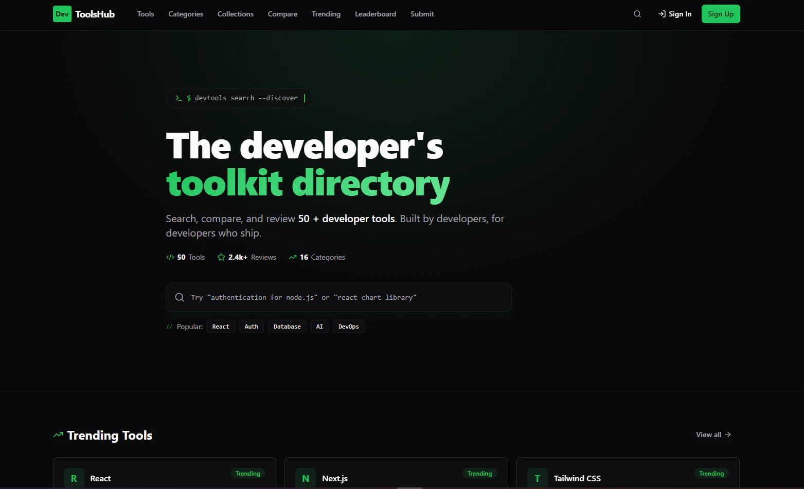 DevToolsHunt – Developer Tools Directory
