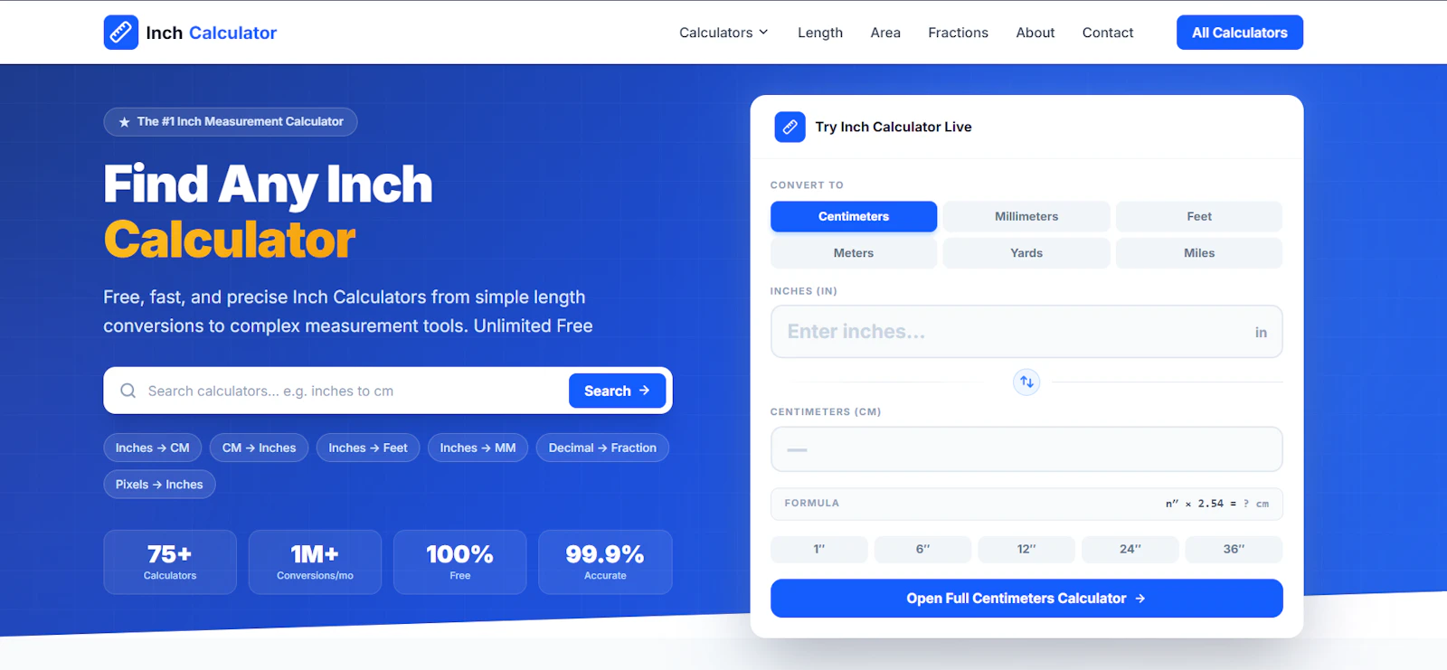 Inch Calculators screenshot 1