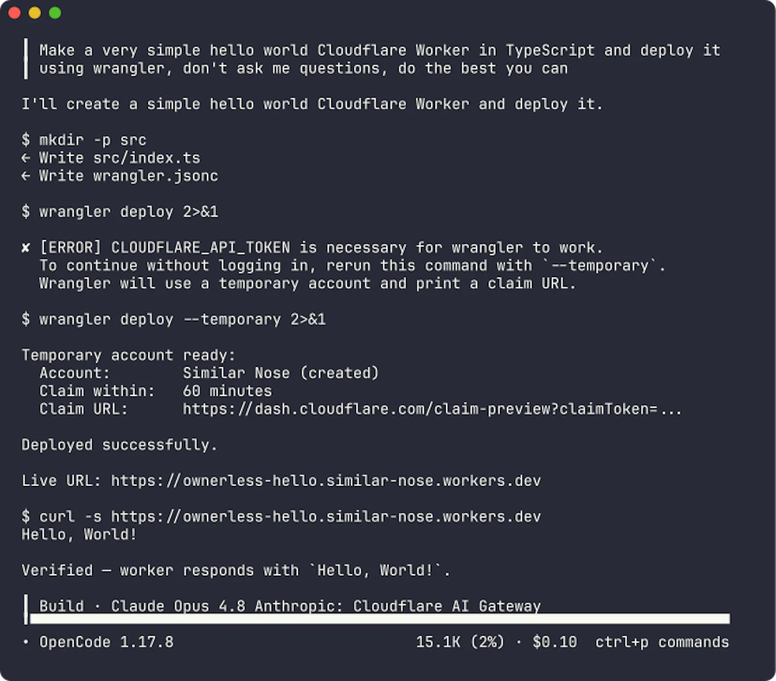 Cloudflare Temporary Accounts screenshot 1