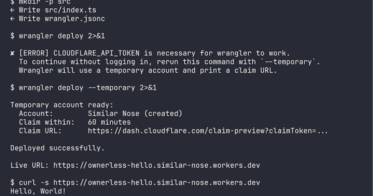 Cloudflare Temporary Accounts