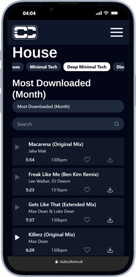 Club Culture - Main screenshot showing features and interface
