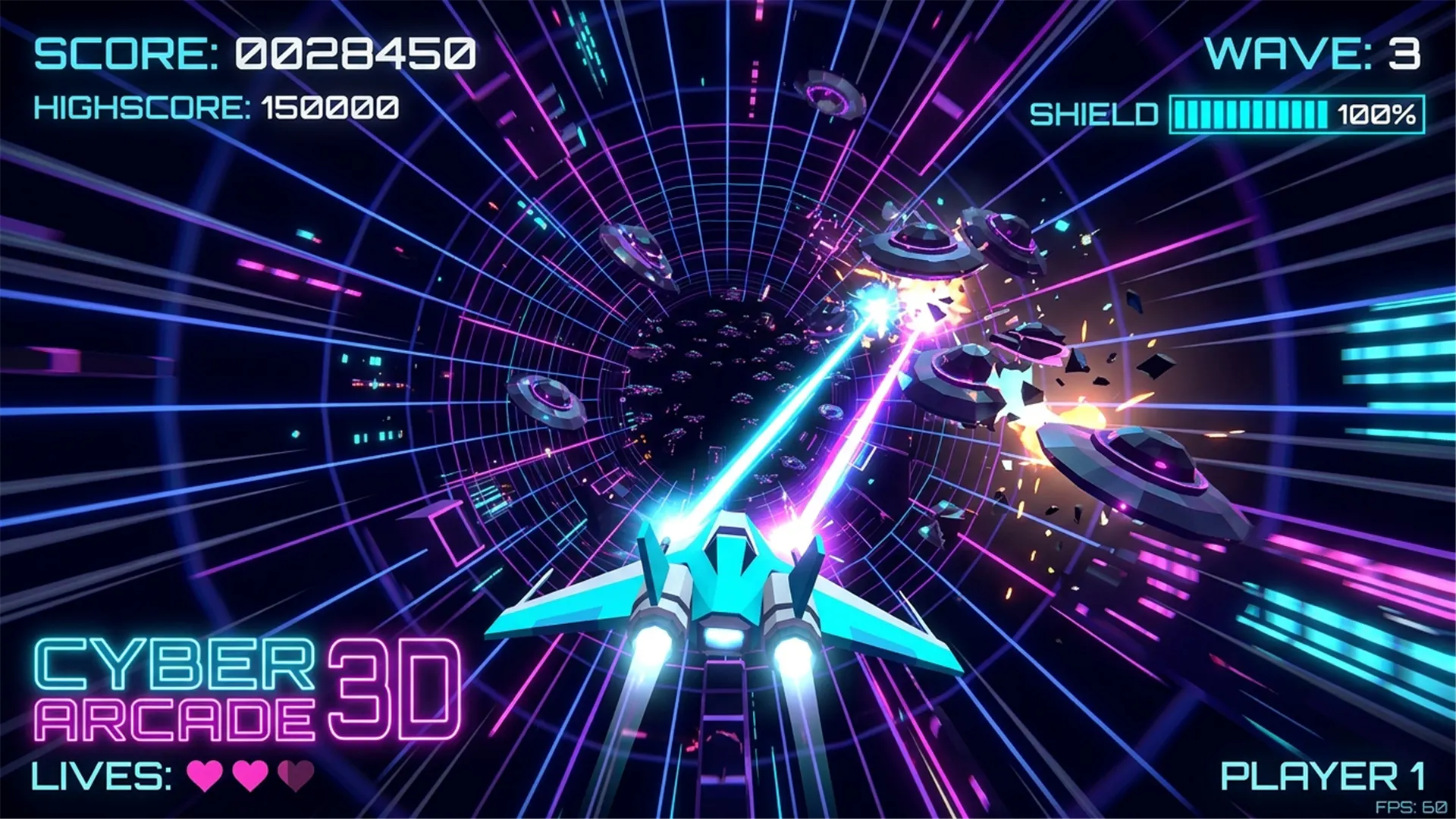 CYBER ARCADE 3D ARENA — WebGL & AR Games gallery image