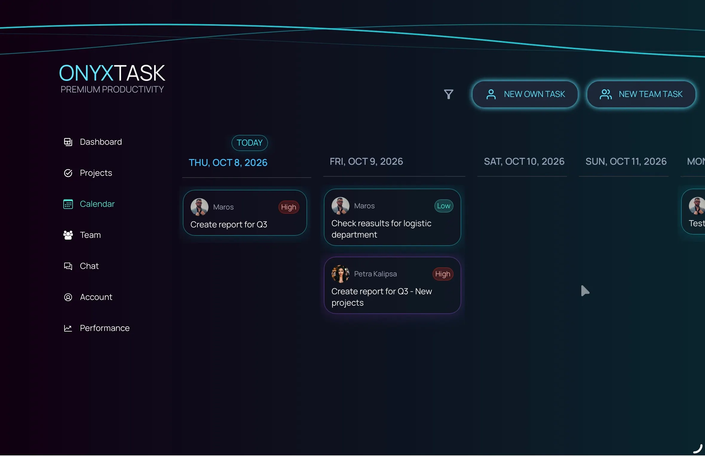 ONYXTASK - Web application gallery image