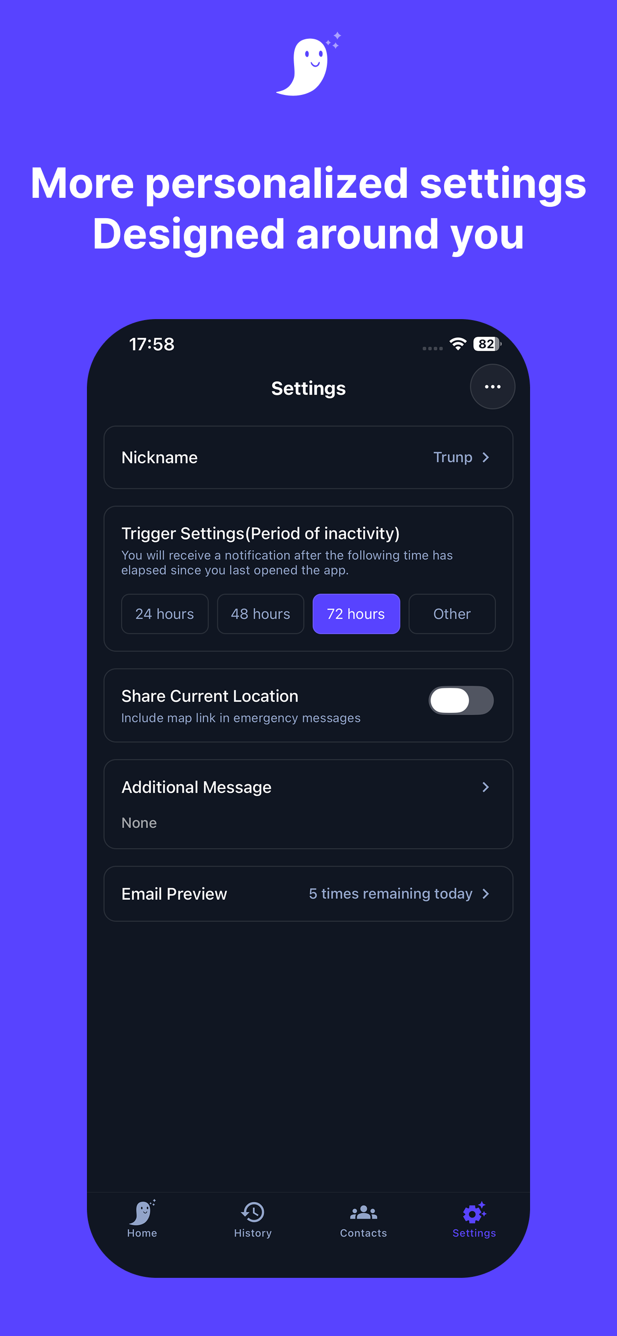 AliveNow? - Screenshot 3 showing product features and functionality