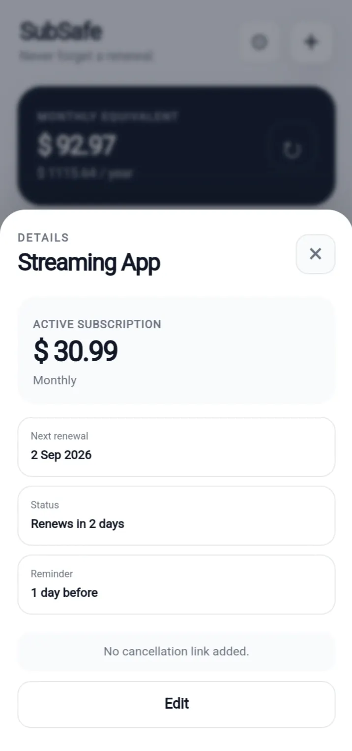 SubSafe screenshot