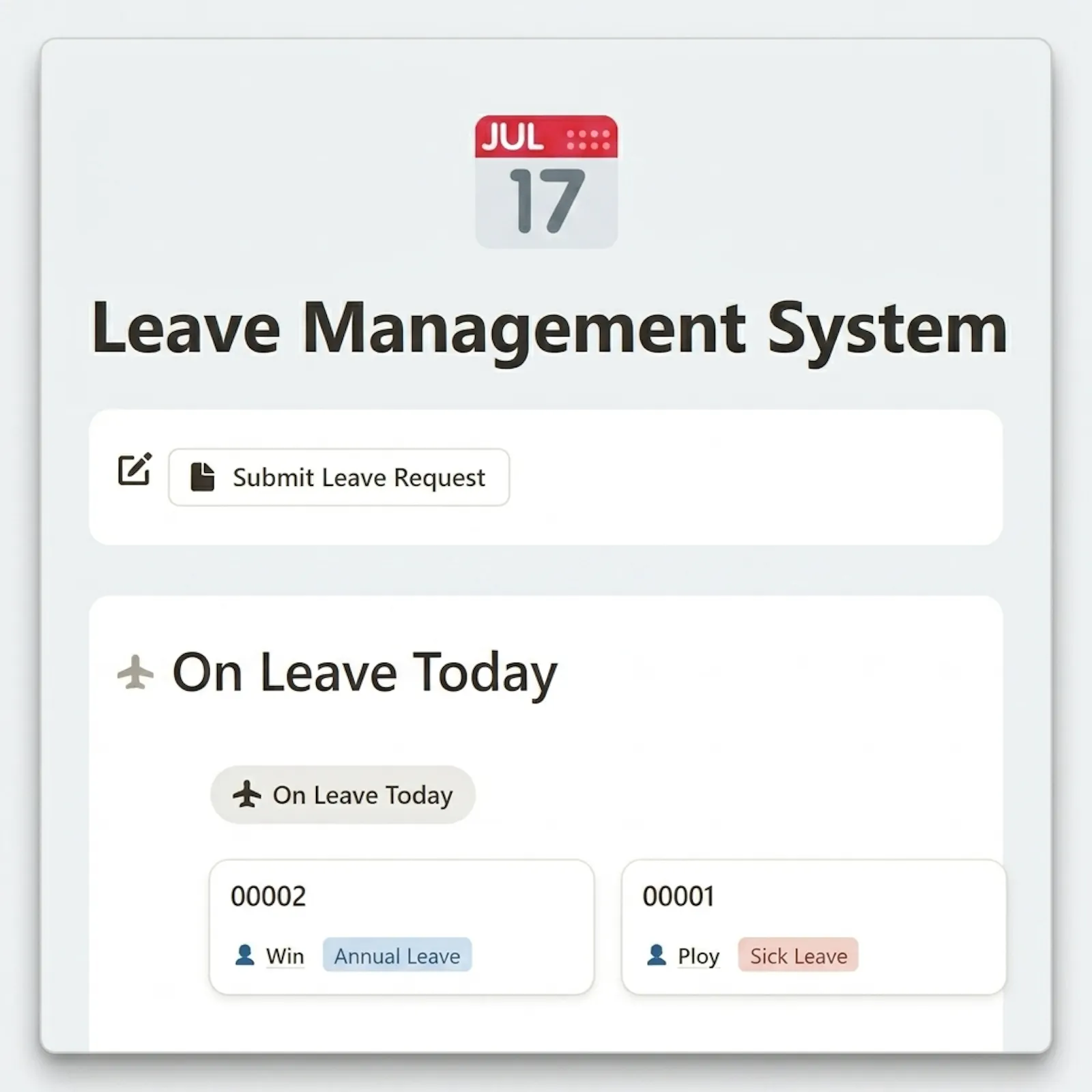 Notion Leave Management System & Tracker screenshot 3