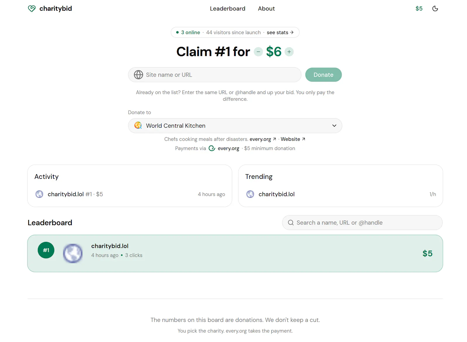 charitybid.lol - outbit for charity screenshot 1