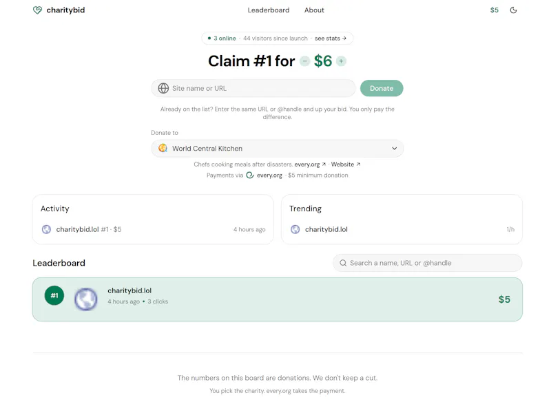 charitybid.lol - outbit for charity screenshot 1