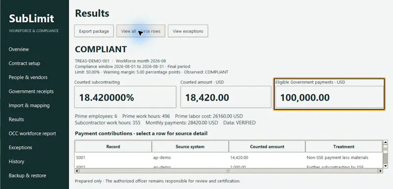 SubLimit screenshot 1