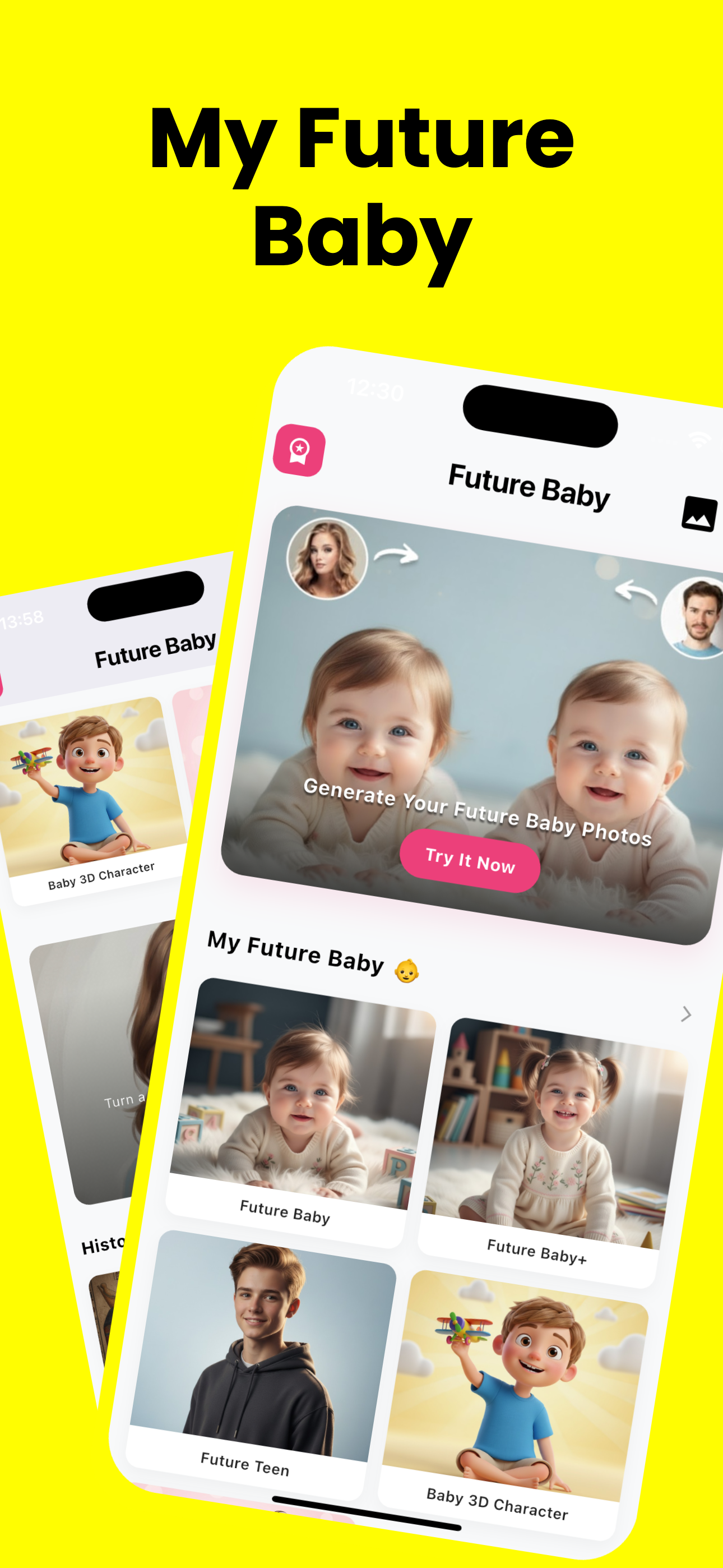 Future Baby Image Generator - Main screenshot showing features and interface
