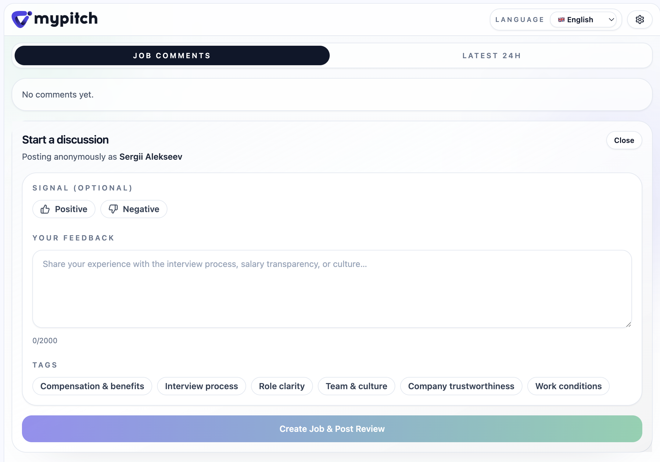 MyPitch: anonymous reviews on LinkedIn gallery image