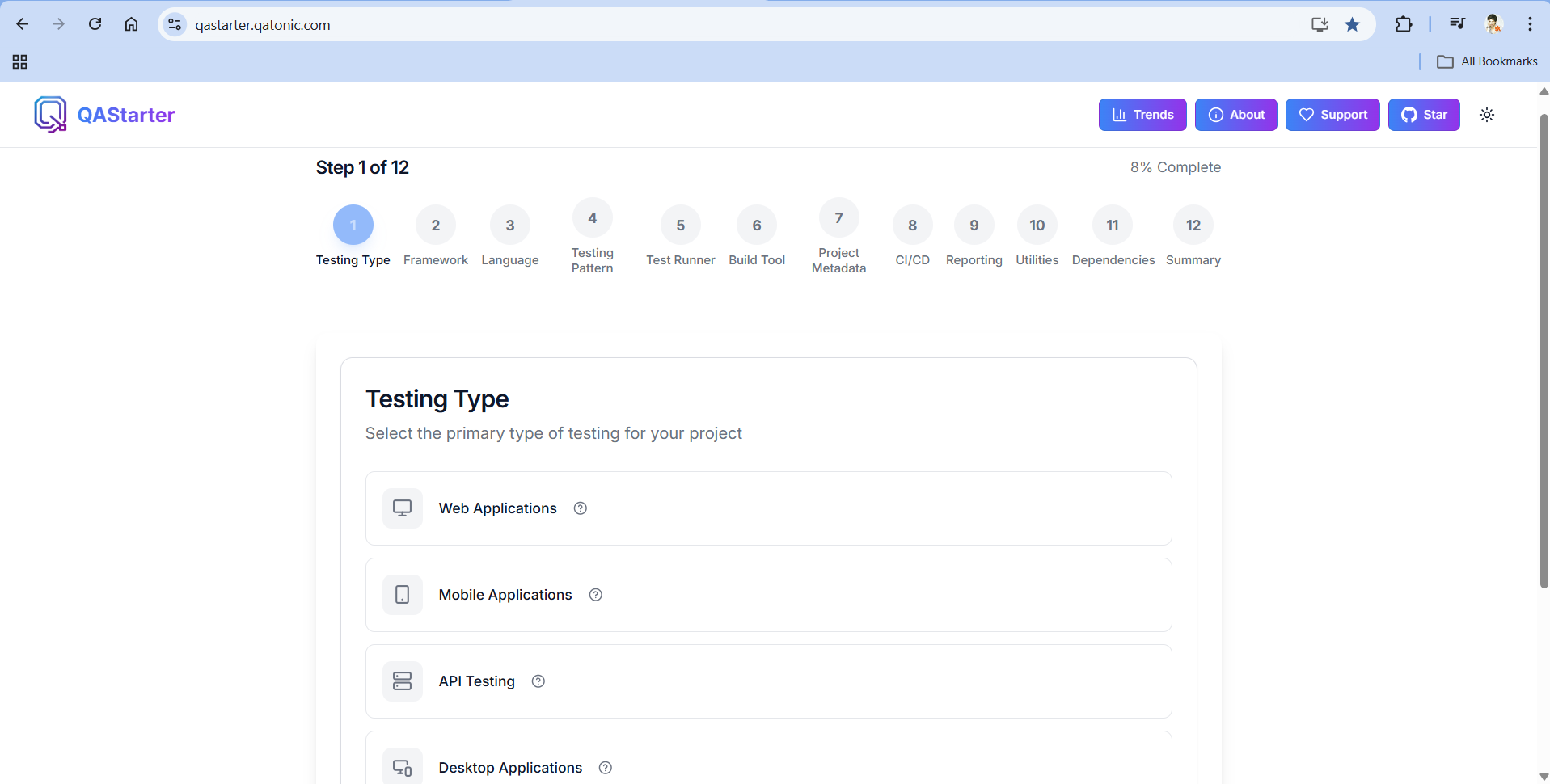 QAStarter - Screenshot 2 showing product features and functionality