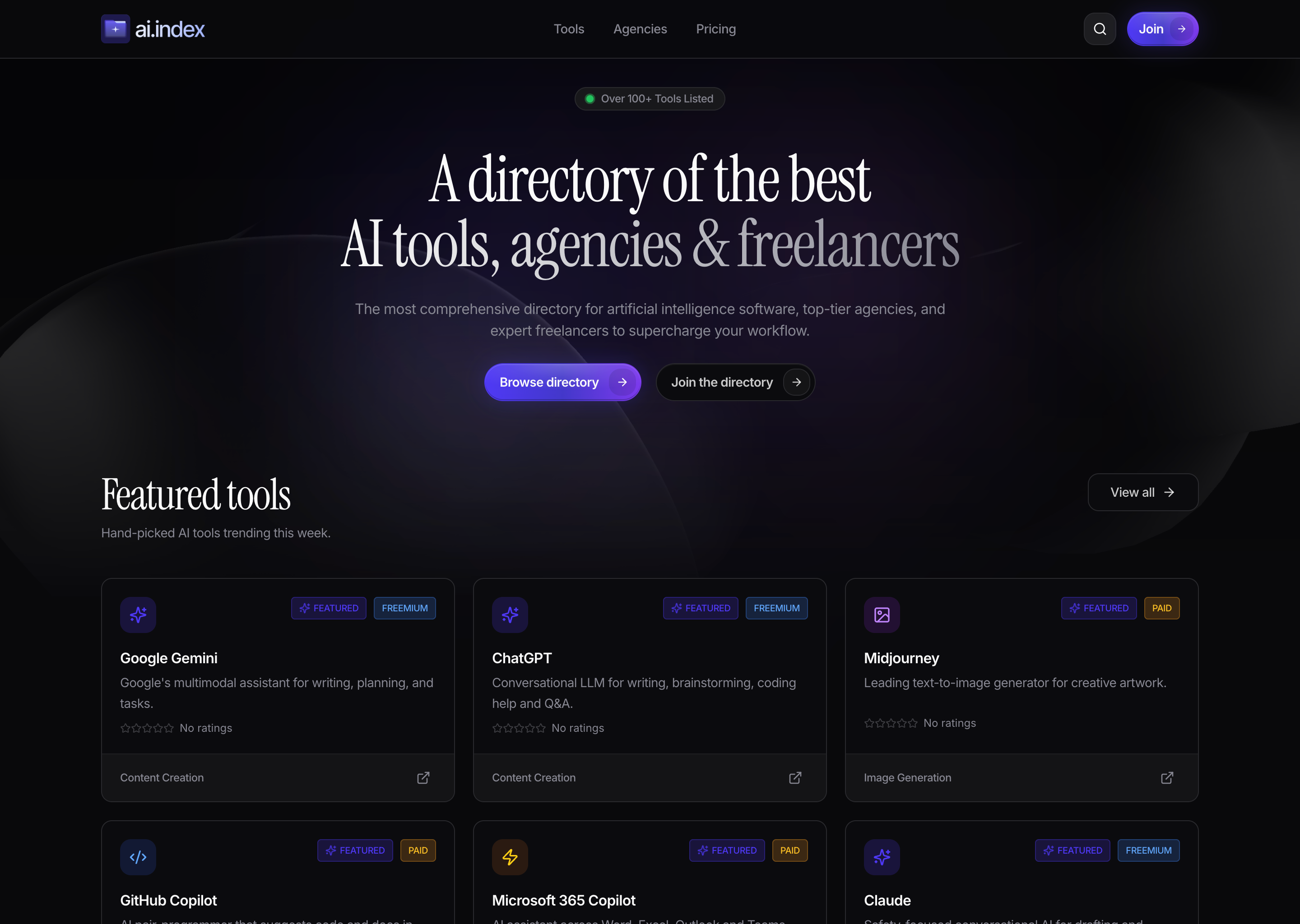 AI Index - Screenshot 2 showing product features and functionality