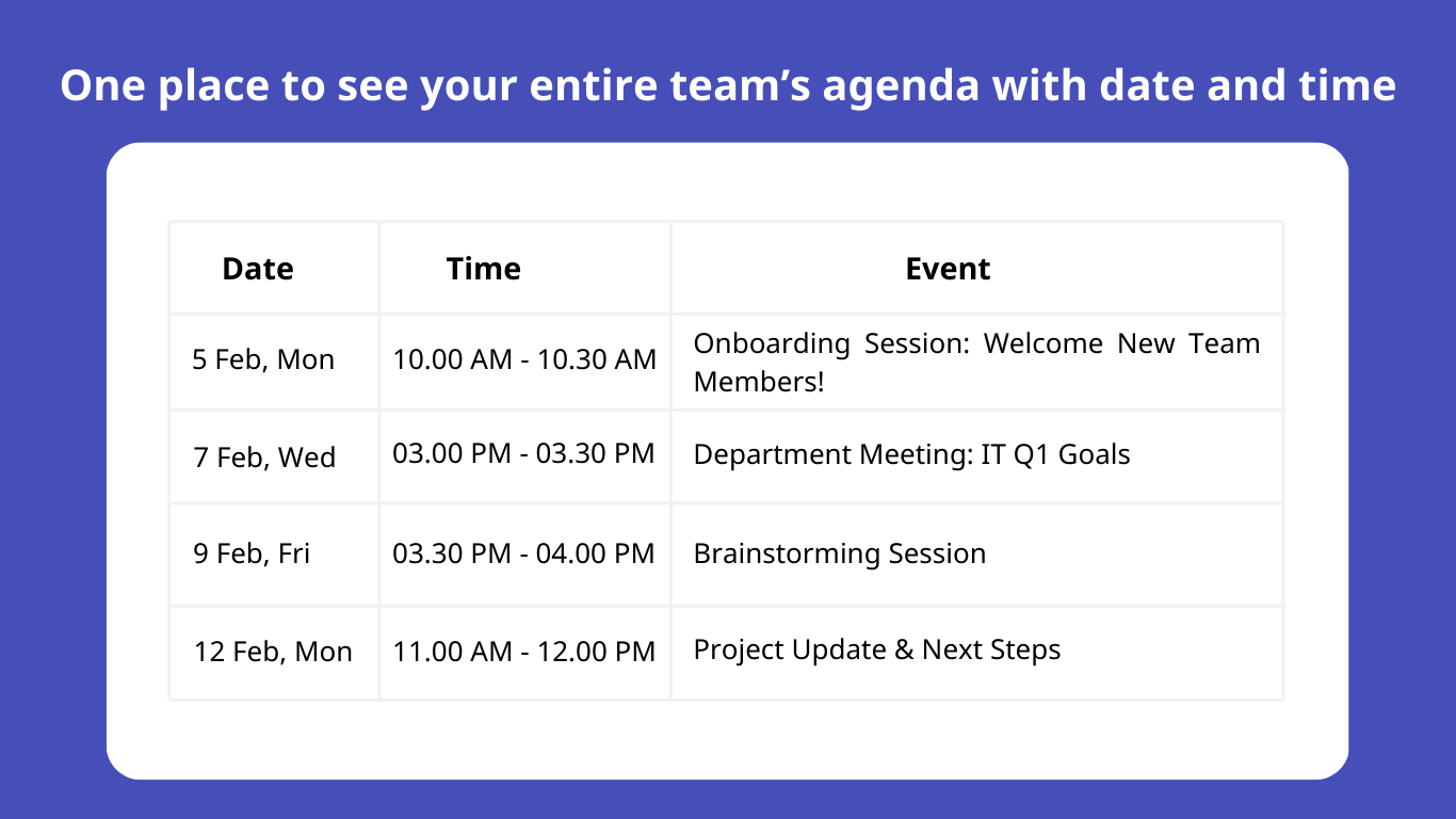 Calendario de equipo compartido para equipos de Microsoft media 1