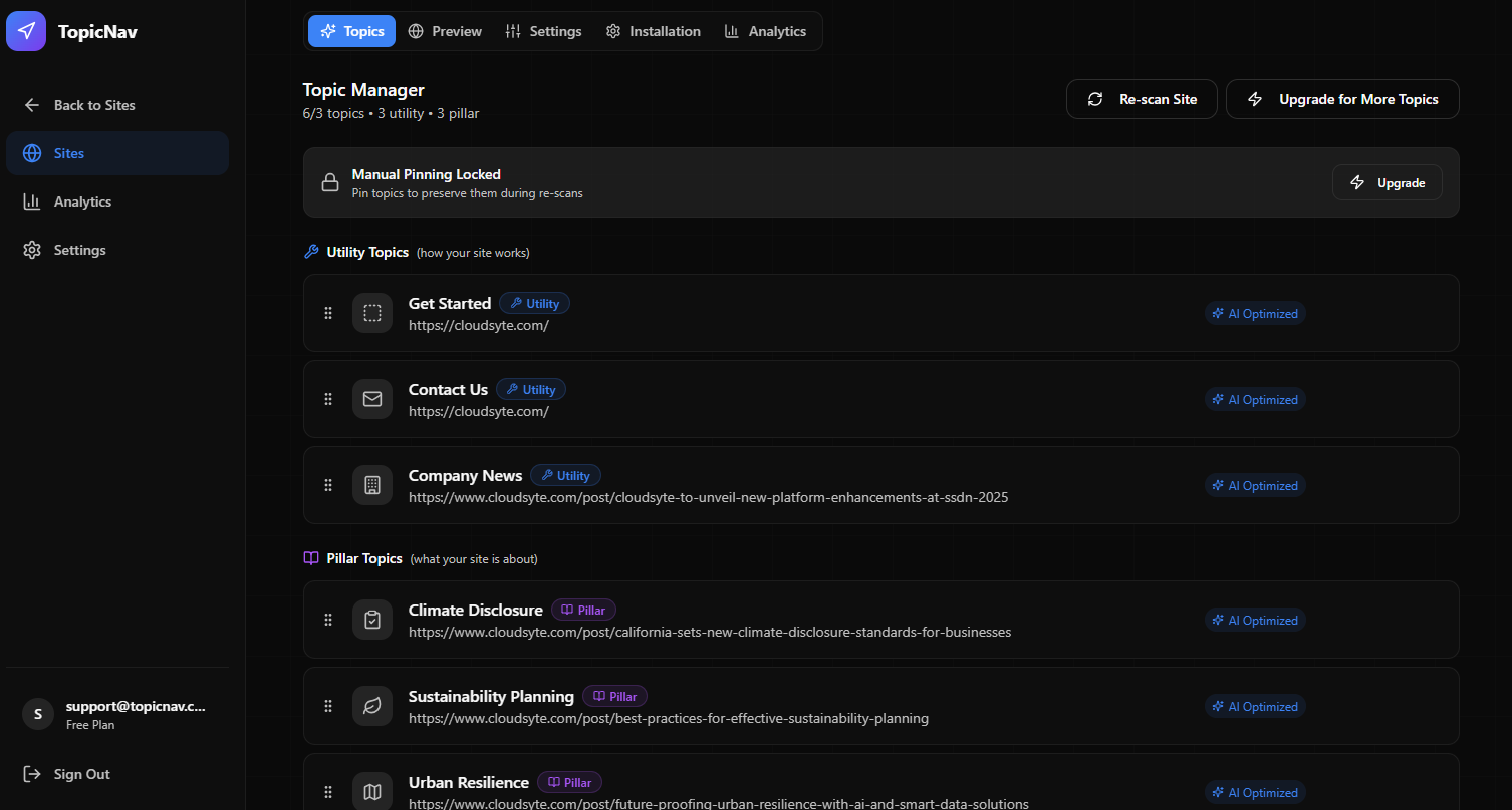 TopicNav - Screenshot 3 showing product features and functionality