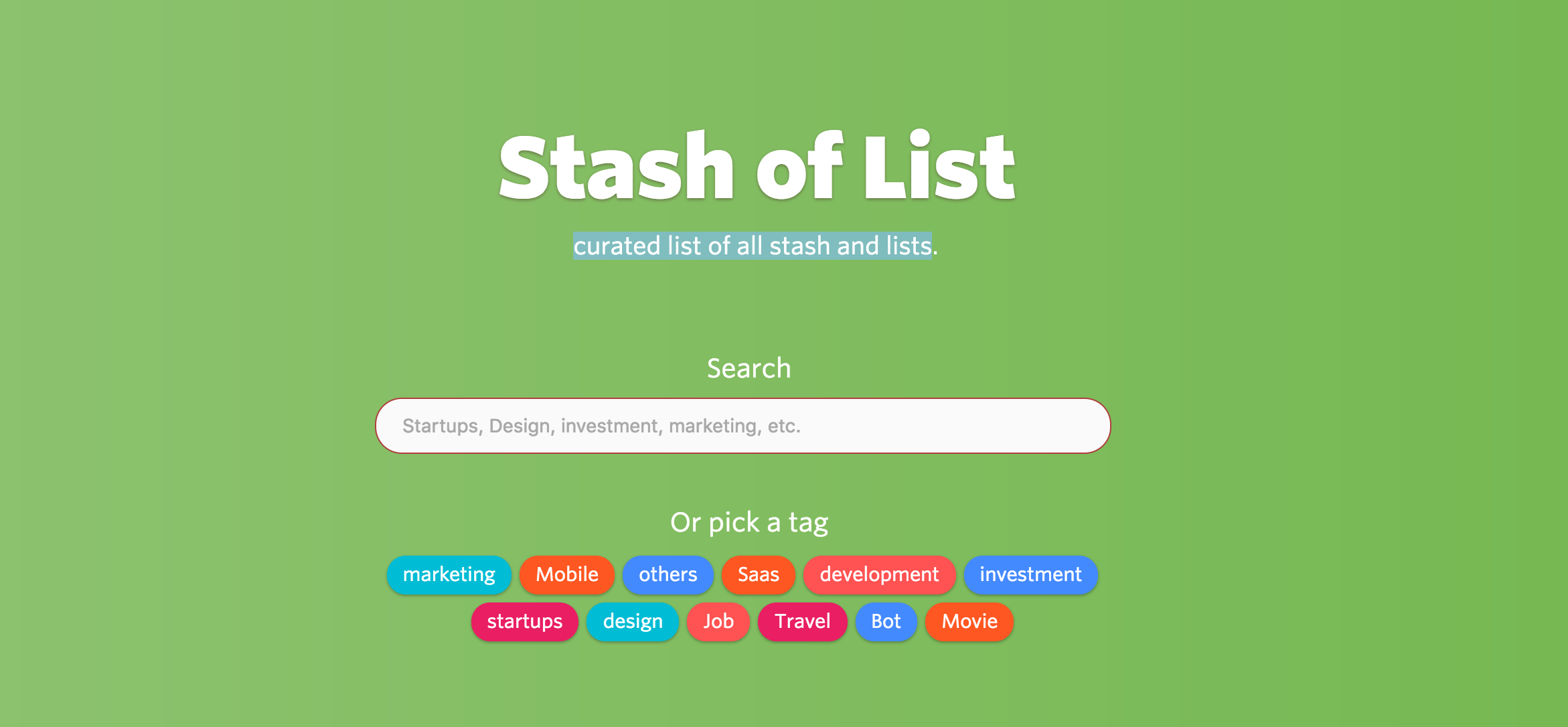 Stash of List gallery image