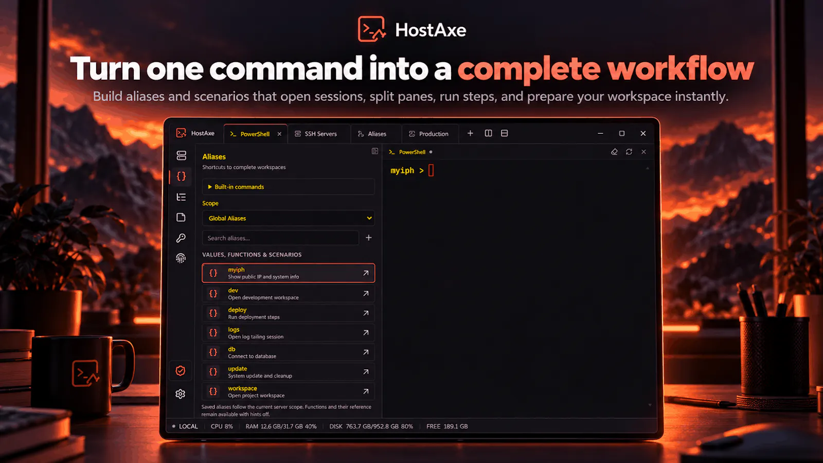 HostAxe Terminal screenshot 2