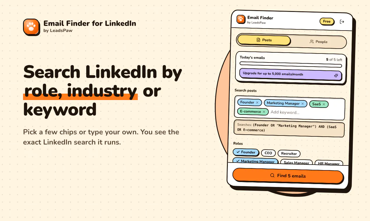 Email Finder for LinkedIn - LeadsPaw gallery image