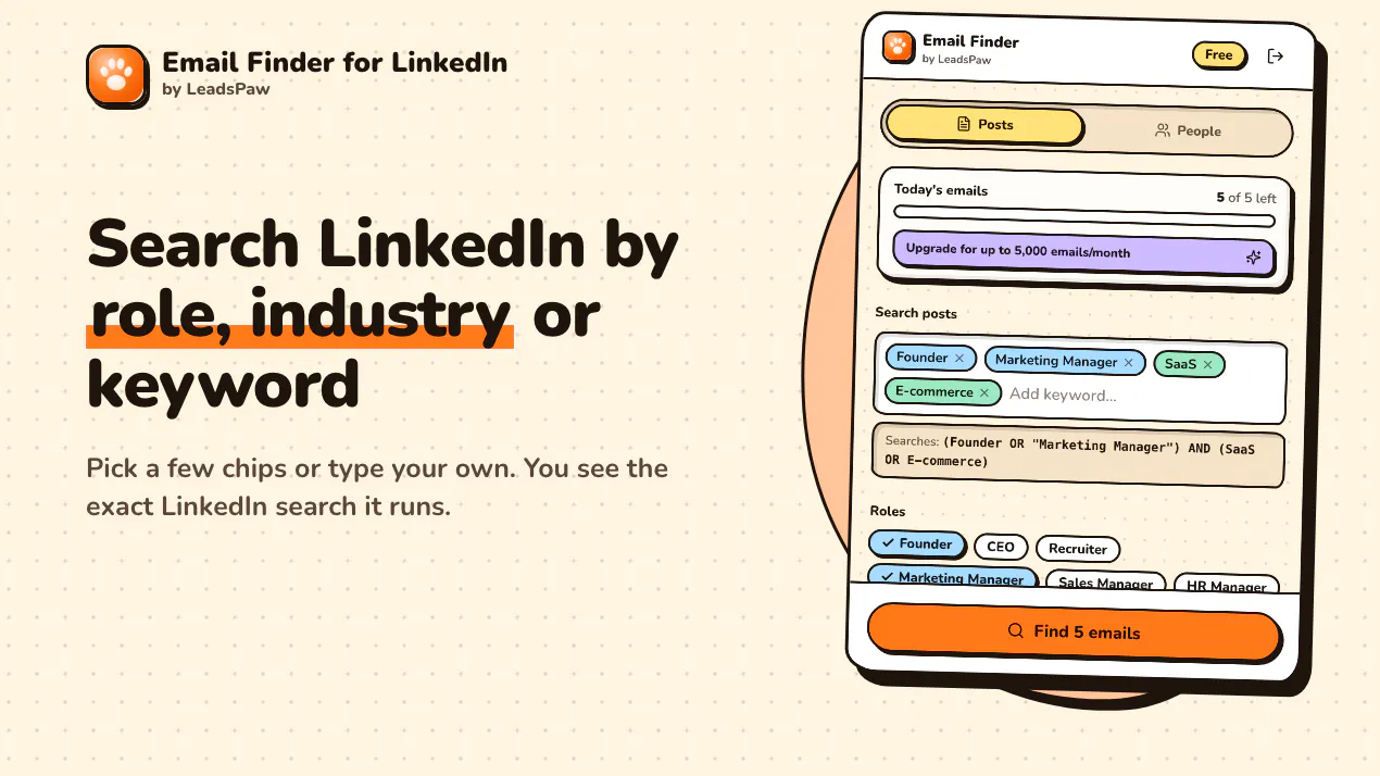 Email Finder for LinkedIn - LeadsPaw product