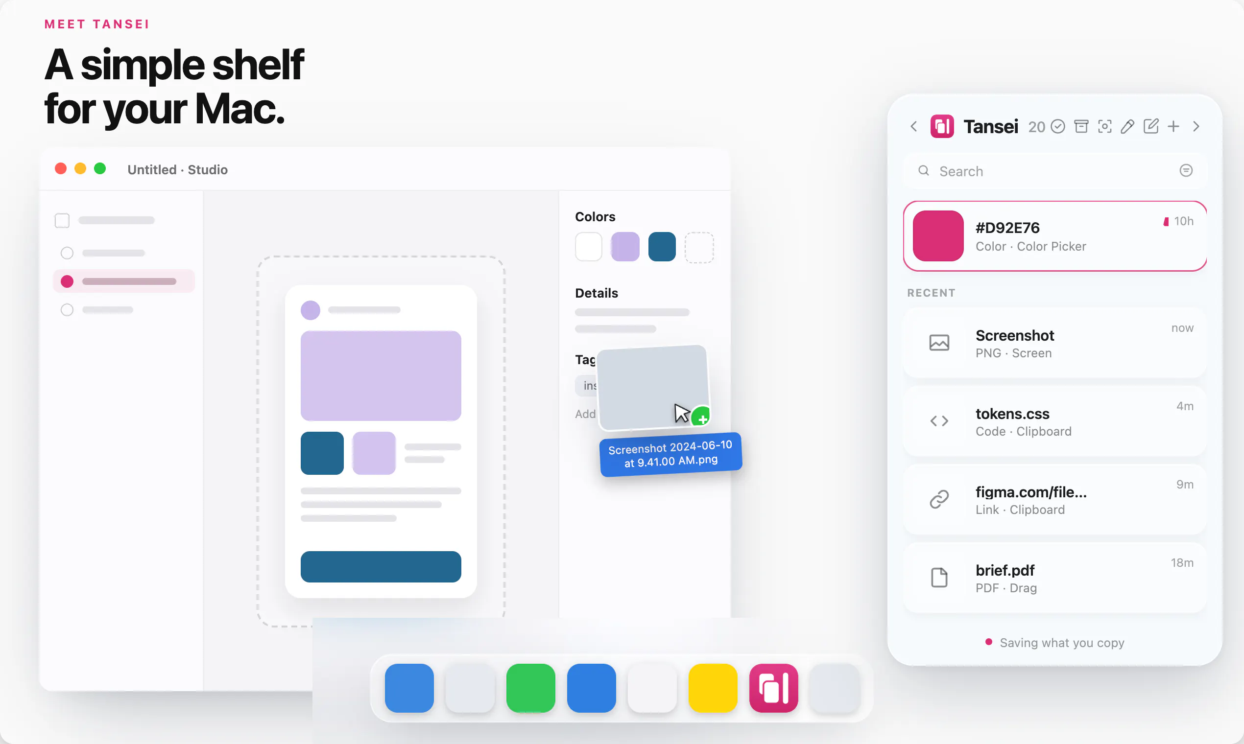 Tansei — A simple shelf for your Mac screenshot 2