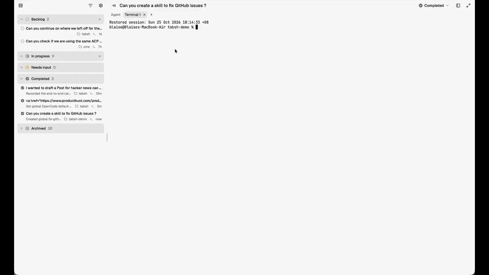 tabsh screenshot 1 (video preview)