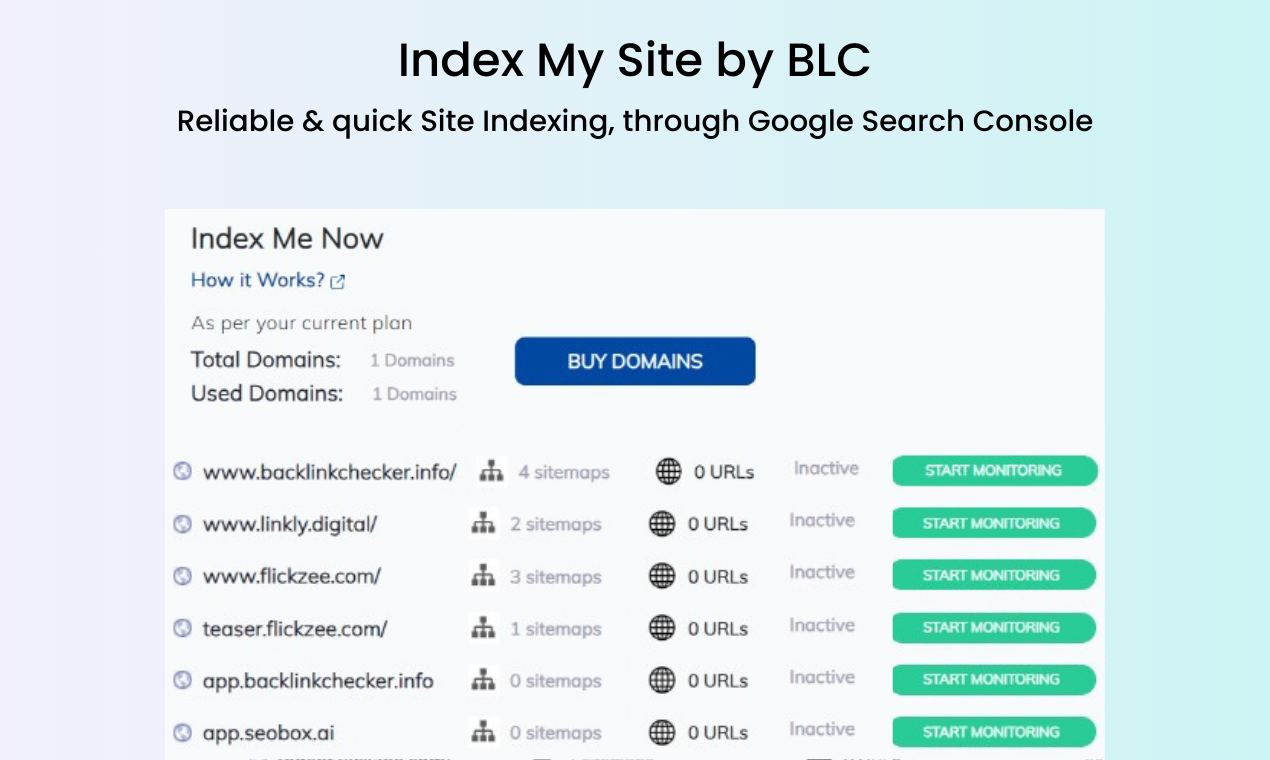 startuptile Index My Site by BLC-Quickly index sitemap URLs by indexing requests to Google