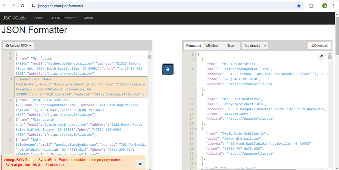 Mídia 2 de JSON Formatter and Validator