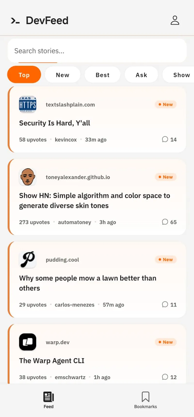 DevFeed screenshot 2