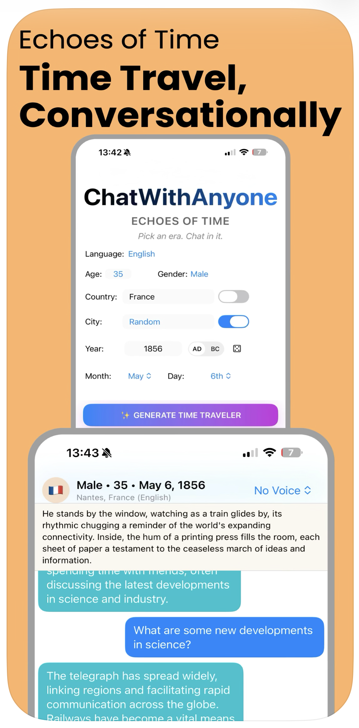 Chatwithanyone - Ayakta AI.Özel.Hızlı.İOS 26 iPhone'lar için inşa edilmiştir. medya 4