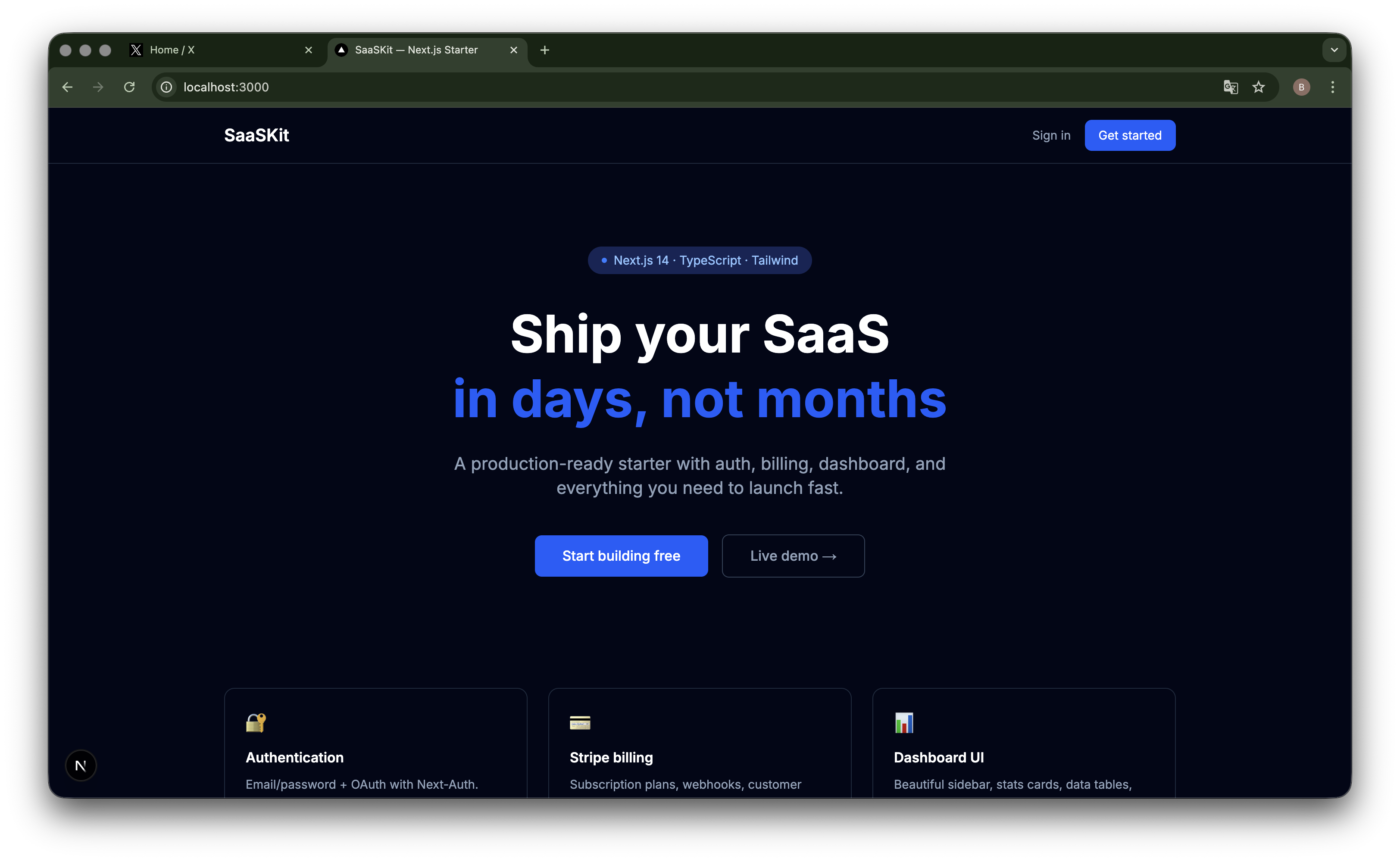 SaaSKit — Next.js SaaS Starter Template