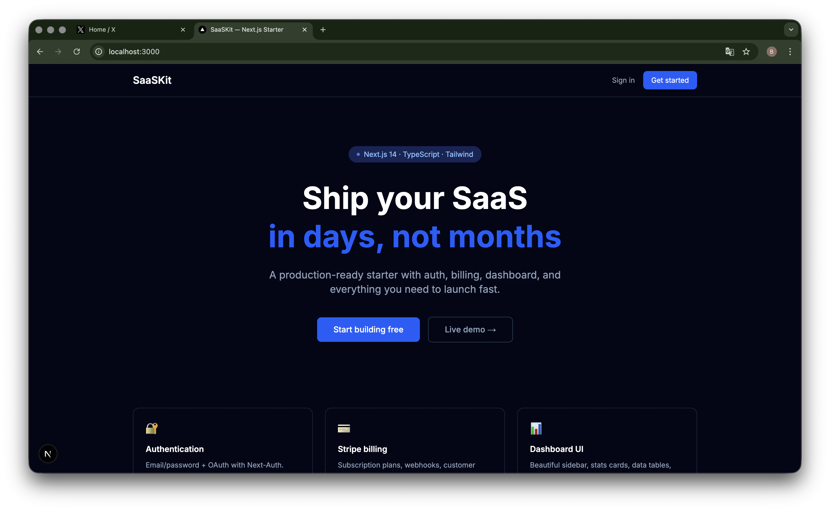 SaaSKit — Next.js SaaS Starter Template