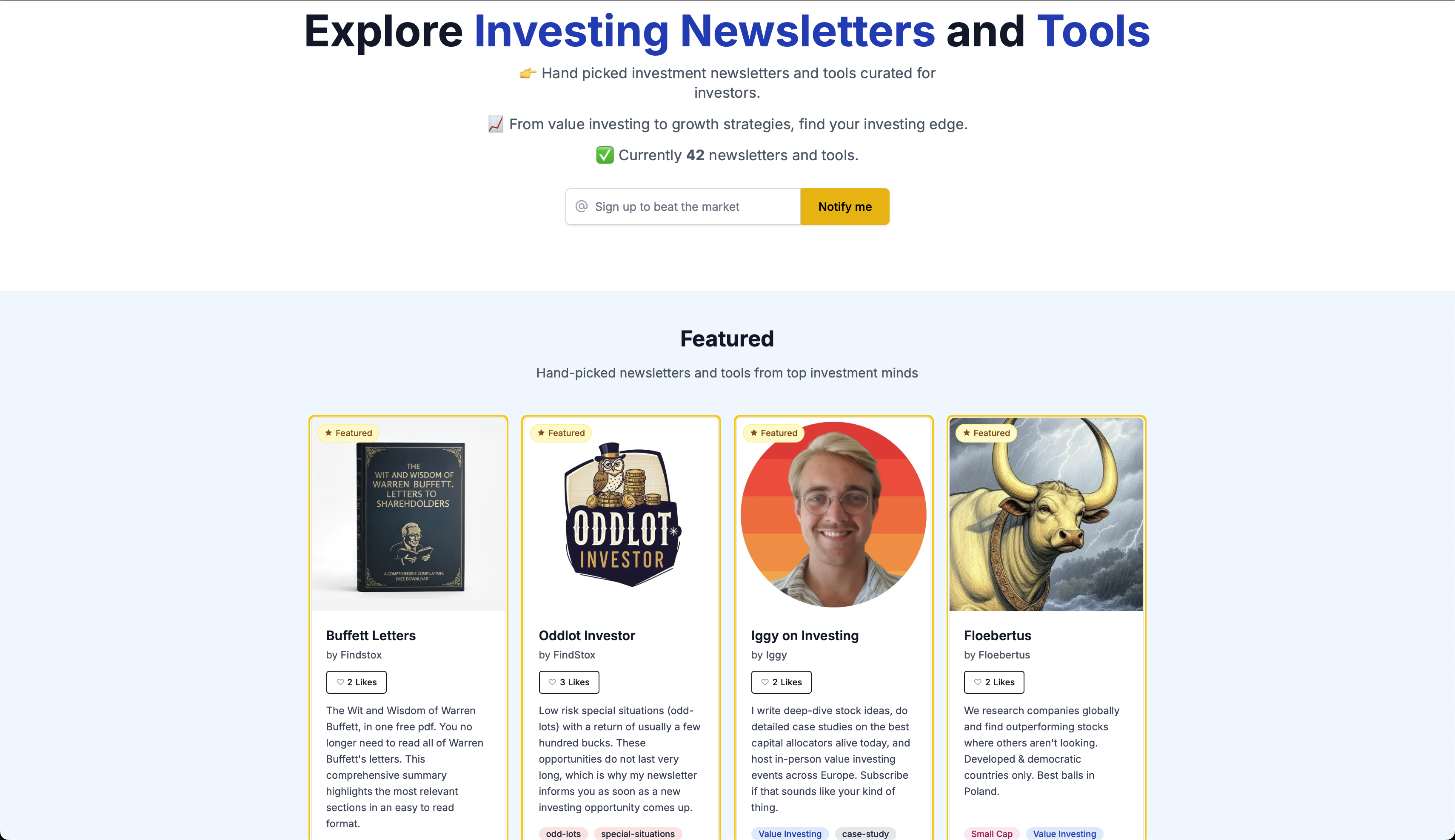 Média Finir - Répertoire organisé des meilleures newsletters et outils d'investissement 1