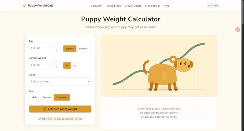 PuppyWeightCalc screenshot 1