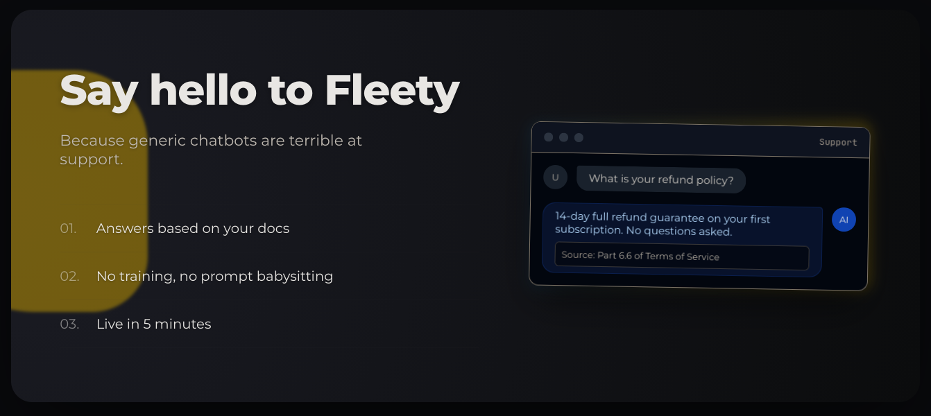 Fleety - Main product screenshot demonstrating key features and user interface