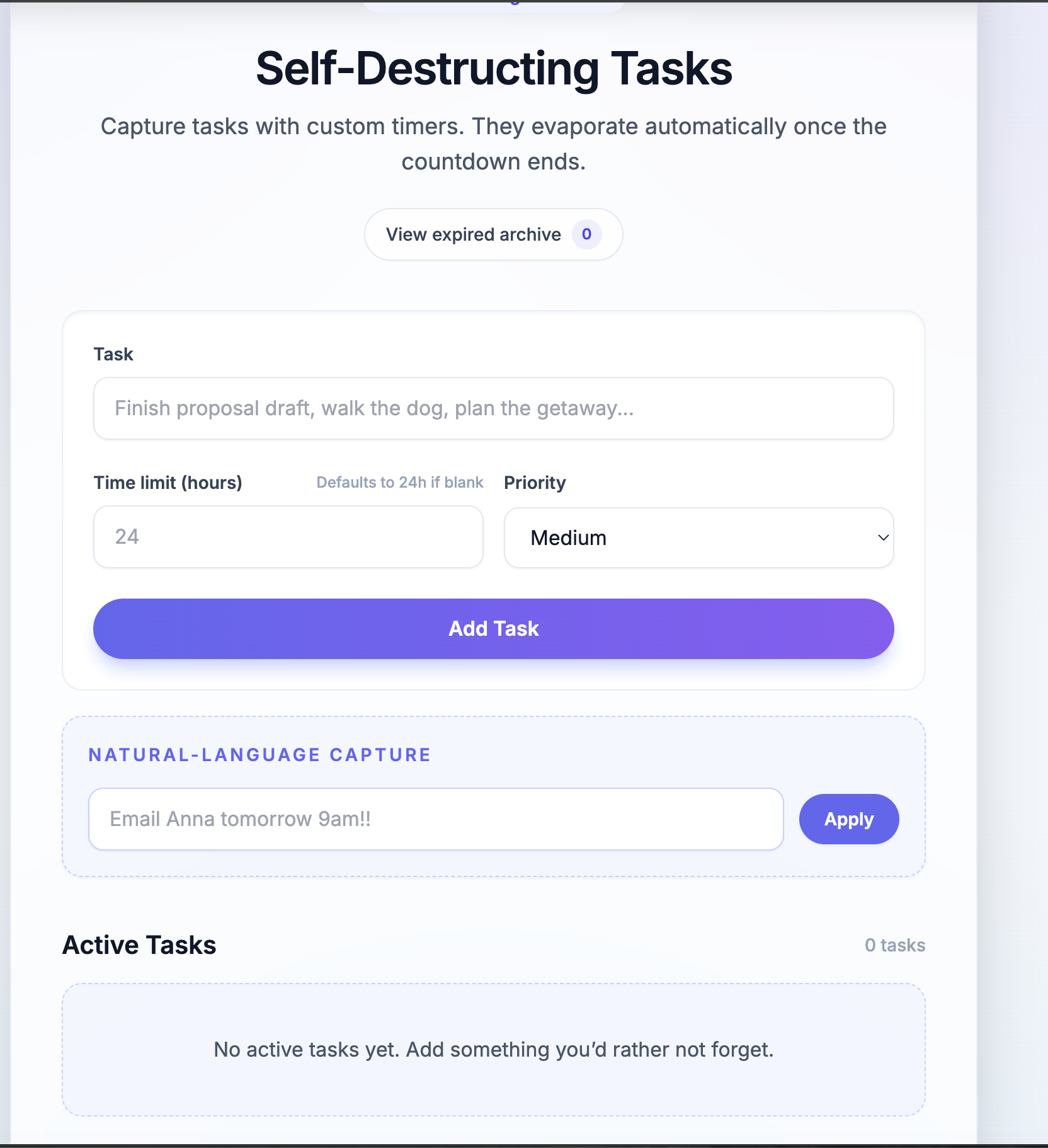 Self Destructing Tasklist logo