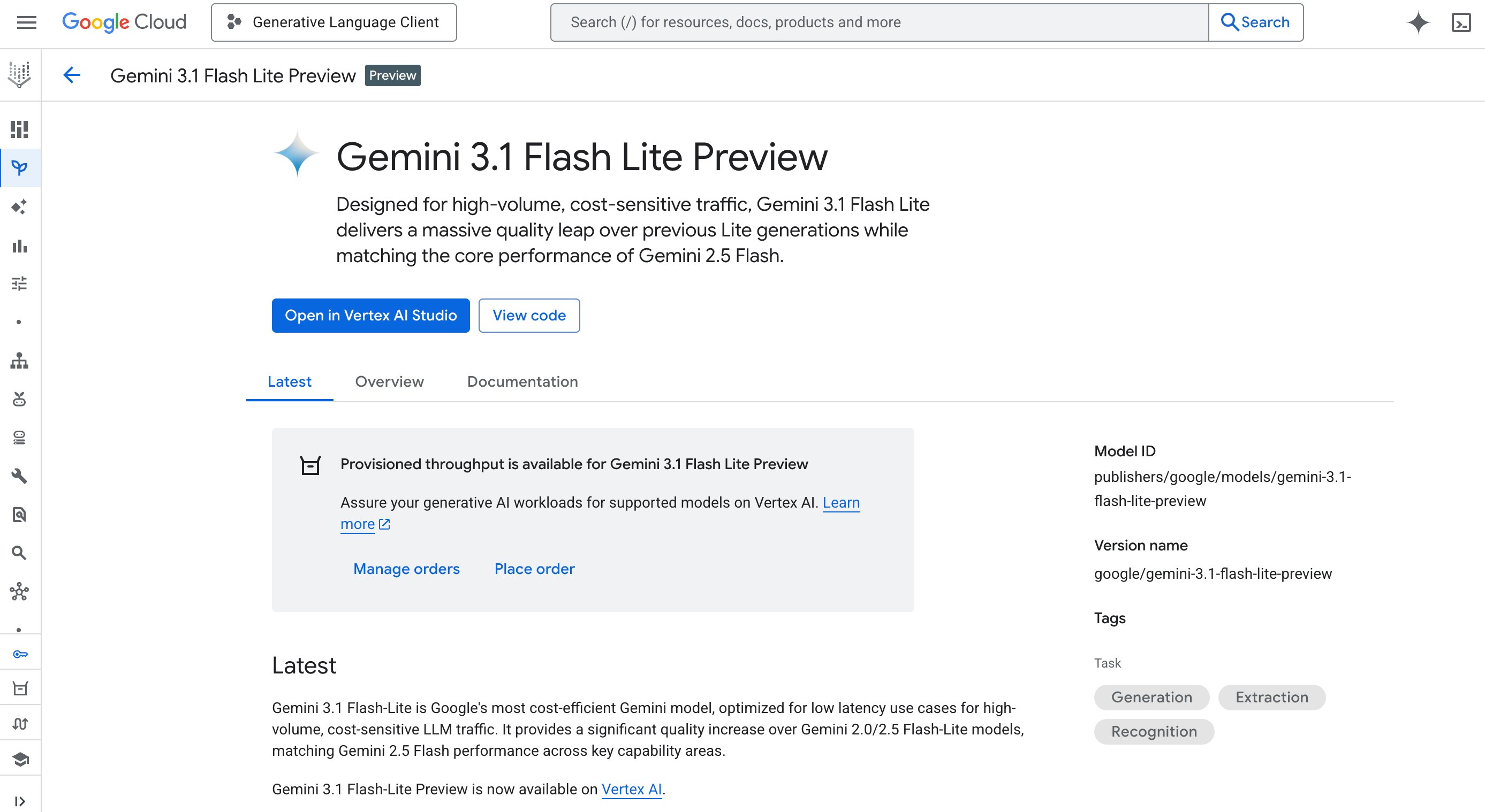 Gemini 3.1 Flash-Lite - Screenshot 5 showing product features and functionality