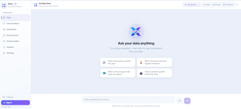 Xora AI – Data Analytics Assistant screenshot 3